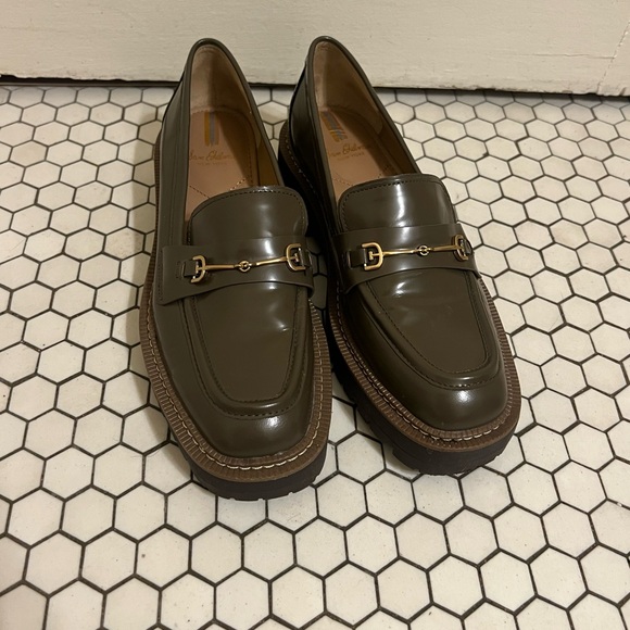 Sam Edelman Olive Green Lug Sole Loafers - Picture 2 of 4